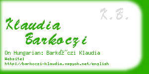 klaudia barkoczi business card